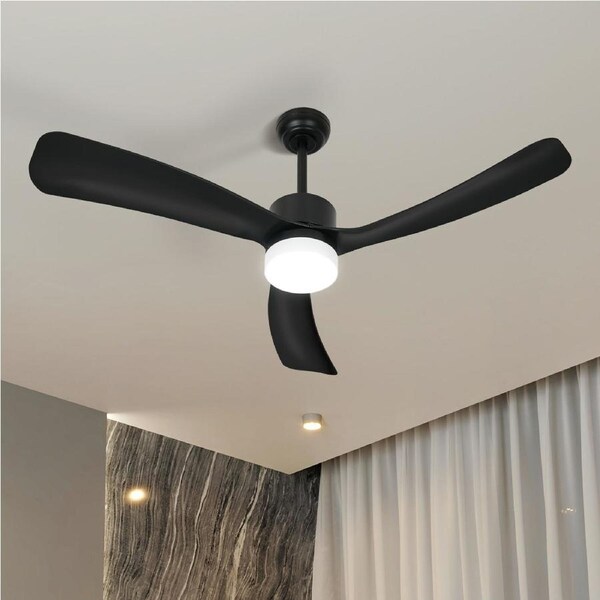 Vevare 52" Ceiling Fan With Light DC Motor 5 Speed Fans Black