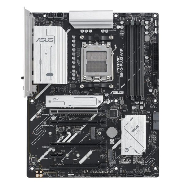 ASUS AMD PRIME B840-PLUS WIFI-CSM (AM5) ATX Motherboard, DDR5 192GB, 1x PCIe 4.0 x16 slot, 3 x M.2 slots, 4x SATA, Wi-Fi 6E, 1 x HDMI, 1 x DP