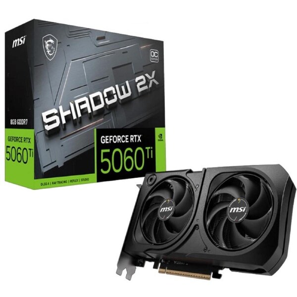 MSI nVidia GeForce RTX 5060 Ti 8G SHADOW 2X OC PLUS, Boost: 2482 MHz, CUDA 8960 Units, 8GB GDDR7, HDMI x 1 (embargo)