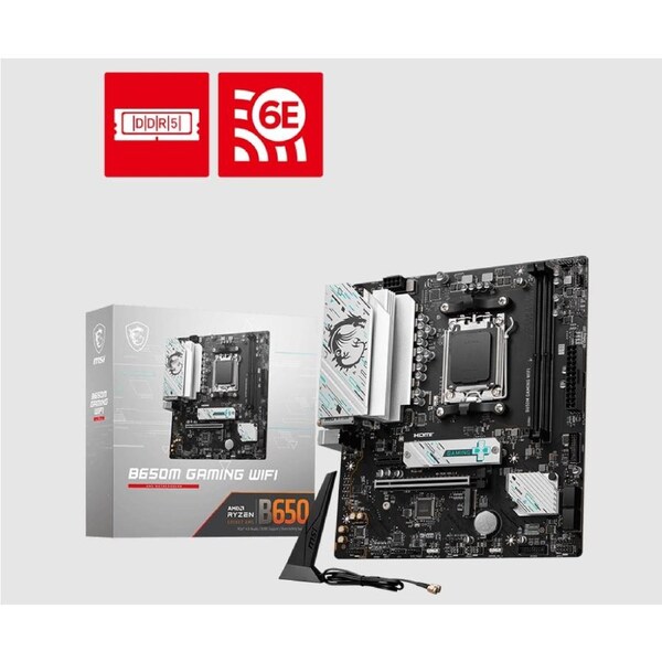 MSI B650M GAMING WIFI AMD AM5 MATX Motherboard, 2x DDR5 ~128GB, 1x PCI-E x16, 2x M.2, 4x SATA, 8x USB 3.2,(LS)