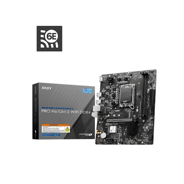 MSI PRO H610M-S WIFI DDR4 Intel LGA 1700 mATX Motherboard 2x DDR4~64GB,1x PCIe x16,1x PCIe x1,1x M.2,2x SATA 6G,8x USB2.0