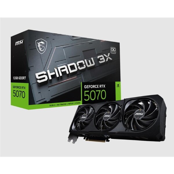 MSI nVidia GeForce RTX 5070 12G SHADOW 3X OC, PCI Express Gen 5, Boost: 2542 MHz, CUDA 6144 Units, 12GB GDDR7, HDMI x 1