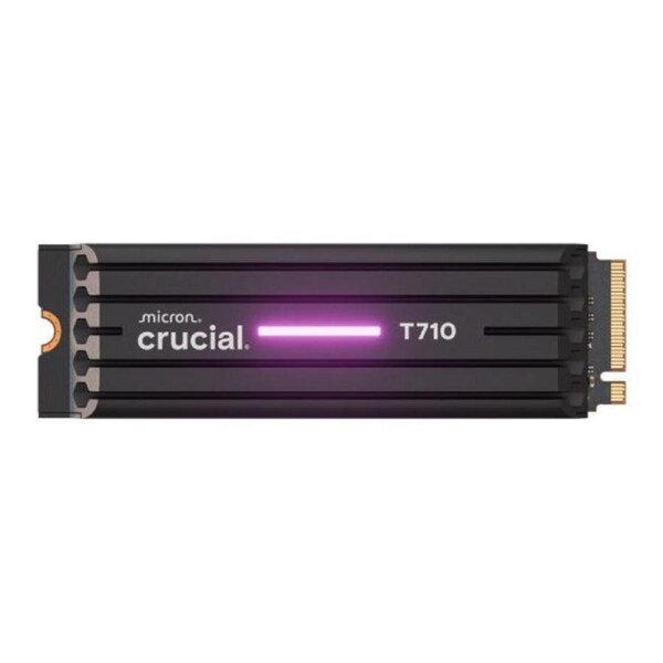 Crucial T710 1TB PCIe Gen5 NVMe 2280 SSD w Heatsink - 14900/13700 MB/s R/W 600TBW 2.2M IOPs 1.5M hrs MTTF with DirectStorage for Intel & AMD 5yrs