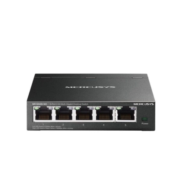 Mercusys MS105GS-M2 5-port 2.5G Multi-Gigabit Desktop Switch, 5x 2.5G RJ45 Ports