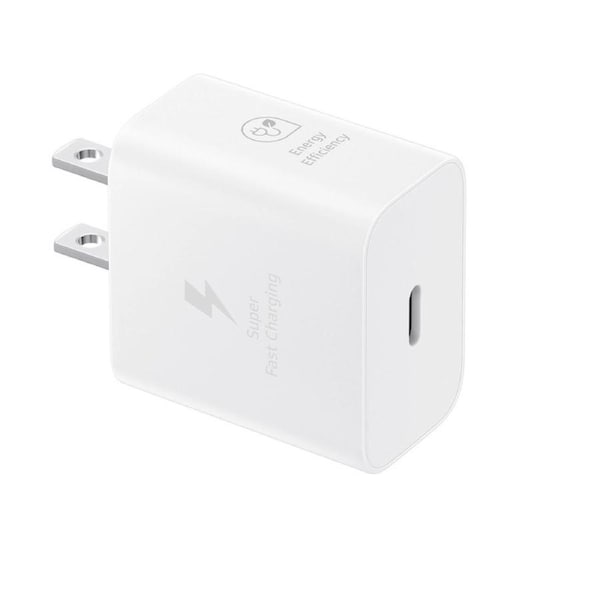 Samsung 25W GaN USB-C Fast Wall Charger - White(EP-T2510NWEGAU),1x USB-C,Supports up to 25W,Compact & Travel-Ready,1 Year Warranty