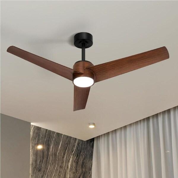 Vevare 52" Ceiling Fan With Light DC Motor 5 Speed Remote Control Timer Walnut