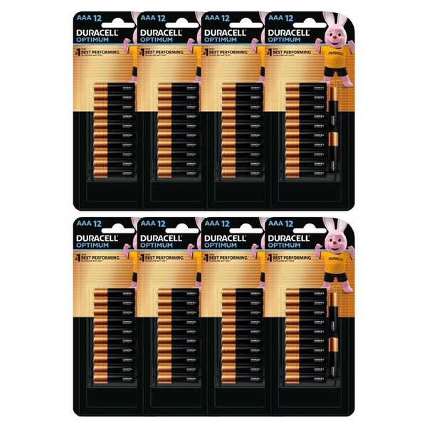 Duracell Optimum AAA Batteries 12pk x8