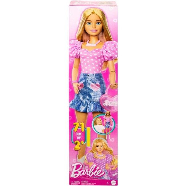 Barbie Large doll - Blonde Pink Top, Denim Skirt, & Cowboy Boots 28" 71cm HYT84