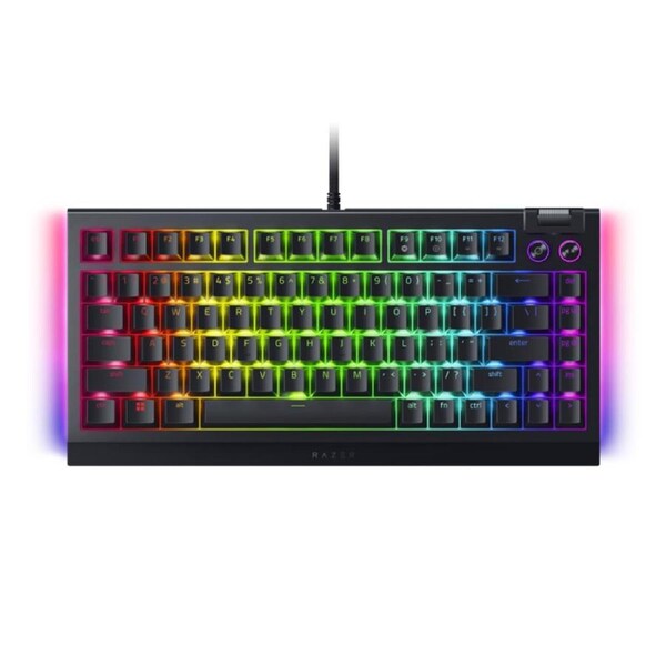 Razer BlackWidow V4 75% Hot-swappable Mechanical Gaming Keyboard with Orange Switches (Black)