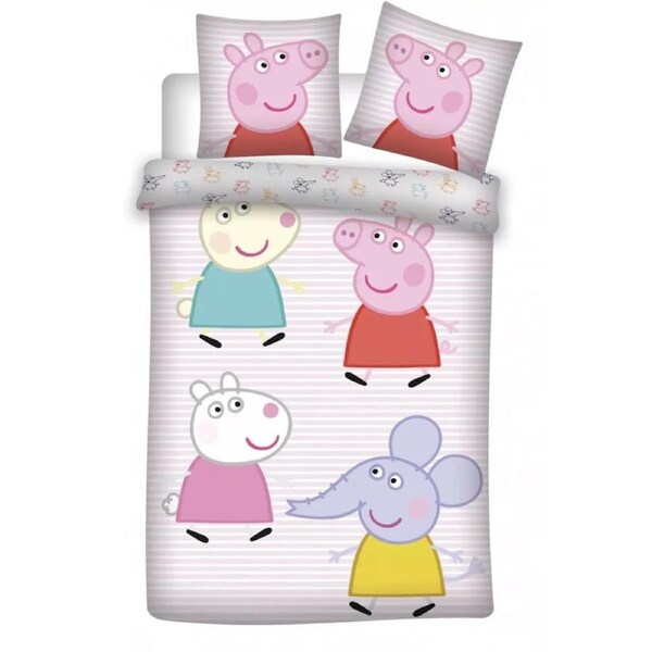 Peppa Pig Friends Kids Cotton Quilt Cover Set - Toddler Bed Size
