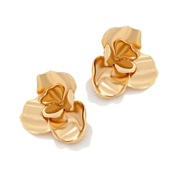 Women's Elegant Vintage Boho Natural Gold Flowers Earrings