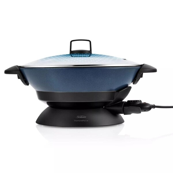 Sunbeam Electric Wok 7.5L - Non-Stick Family Frying Pan Stir-Fry Cooking - Portable Cooking - Kitchen Appliance