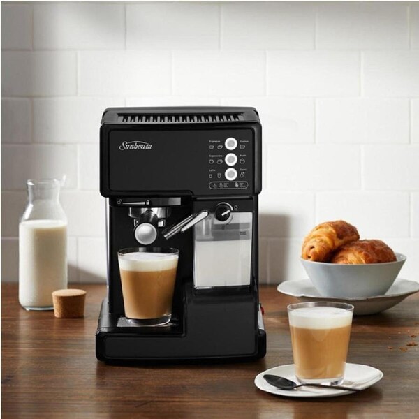 Sunbeam Café Barista Coffee Machine EM5000K - Thermoblock technology powers an ultra-efficient heating system - Barista Style Coffee - Semi-automatic Coffee Machine - Auto Milk Frother