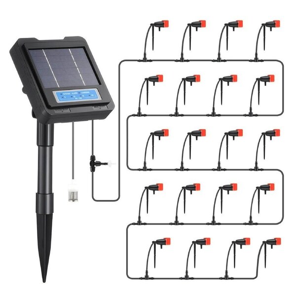 Solar Irrigation Auto Garden Watering System Automatic Deep Drip Kit DIY Green Household Potted Plant Smart Timer Modes Energy Powered Device 20m Hose