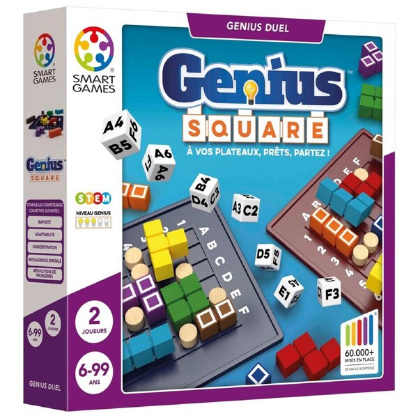SmartGames - Genius Square Board Game - Ages 6 to Adult