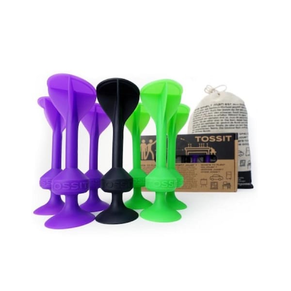 TOSSIT - Suction Cup Darts Game - Starter Pack Purple Green