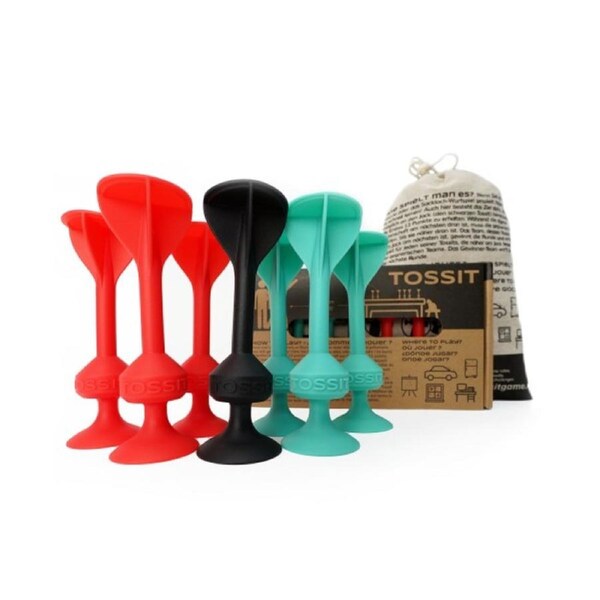 TOSSIT - Suction Cup Darts Game - Starter Pack Red Cyan