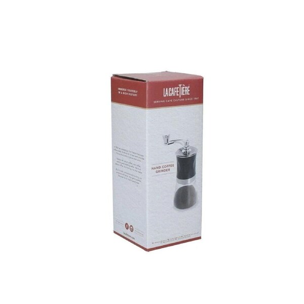 Coffee Beans Grinder Black Small - La Cafetiere 19.5cm - Manual Stainless Steel Grinder - Retains Beautiful Flavours