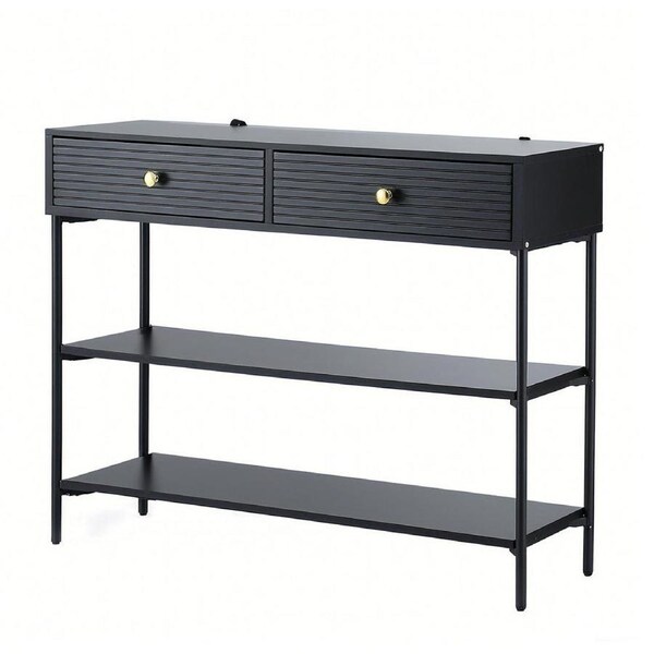 TWSC Console Table 3-Tier Black