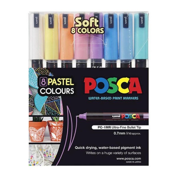 Posca PC-1MR Soft Col Asst Pk8