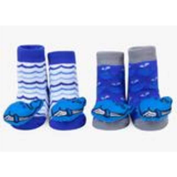 WADDLE Baby Rattle Socks : Whale (2 Pack/ 0-12 Mo.) 100718