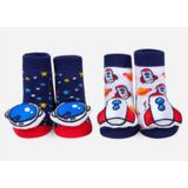WADDLE Baby Rattle Socks : Space (2 Pack/ 0-12 Mo.) 100715