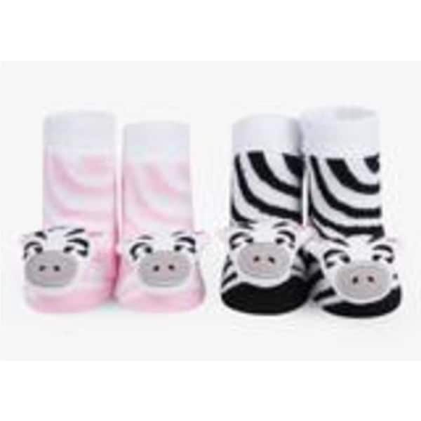 WADDLE Baby Rattle Socks : Zebra (2 Pack/ 0-12 Mo.) 100726