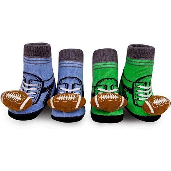 WADDLE Baby Rattle Socks : Football (2 Pack/ 0-12 Mo.) 100522