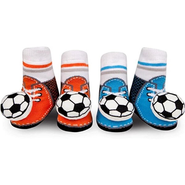 WADDLE Baby Rattle Socks : Soccer (2 Pack/ 0-12 Mo.) 100523