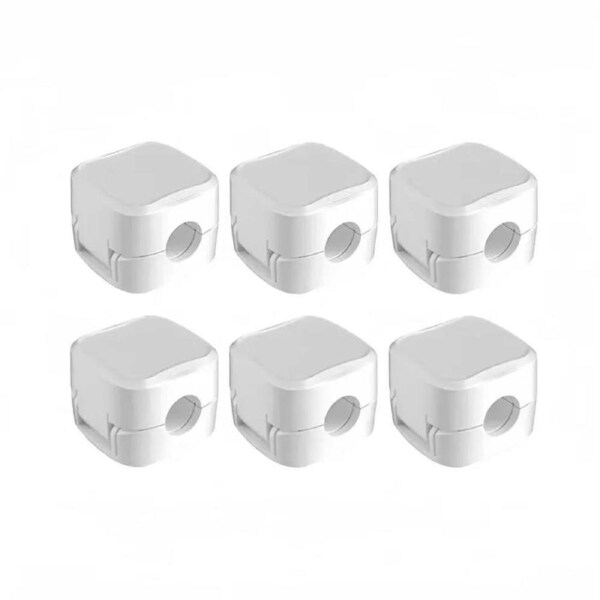 6Pcs White Adhesive Cable Wire Clips Tidy Cord Organiser USB Charger Holder Set