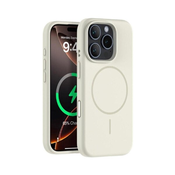 iShield [Ultra MagSafe] Liquid Silicon Snap Case with Capture Button, iPhone 16 Pro Max-White