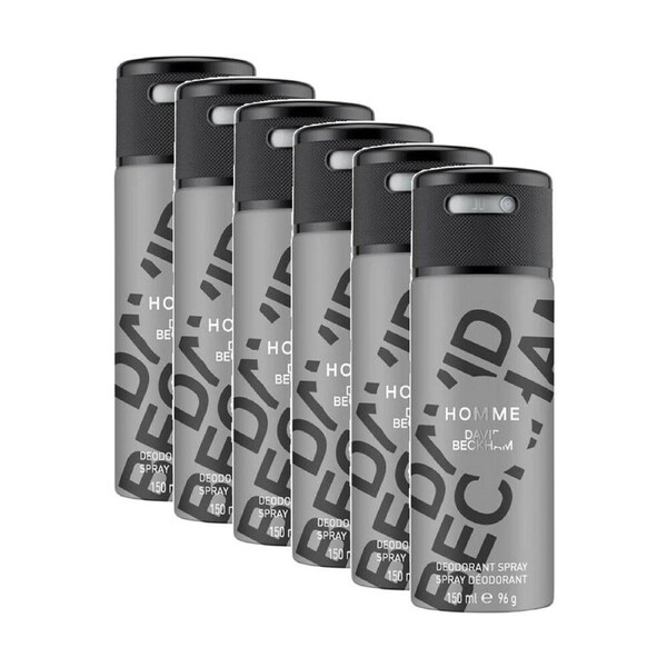 6PK David Beckham Homme Deororant Body Spray Mens Fragrance 150mL