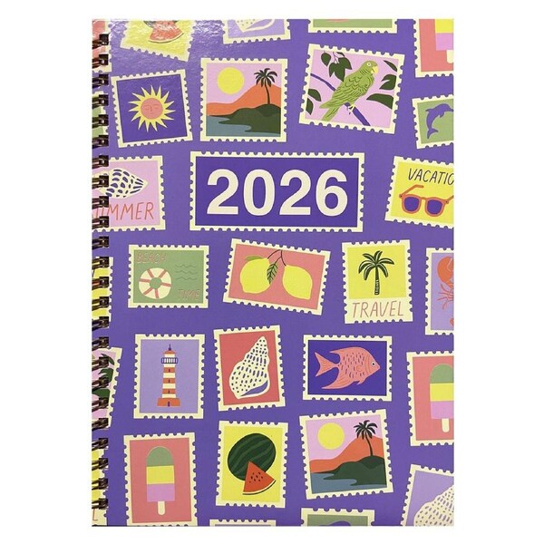 2026 Diary Sasco Moda A5 Week to View Purple, ACCO SC57MD26