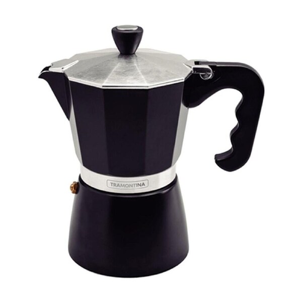 Tramontina Italian Stovetop Espresso Coffee Maker Moka Pot 320ml Black