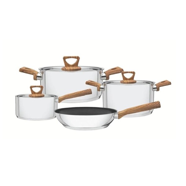 4pc Tramontina Brava Cookware Set Starflon Coated Non-Stick w/Wood Handles