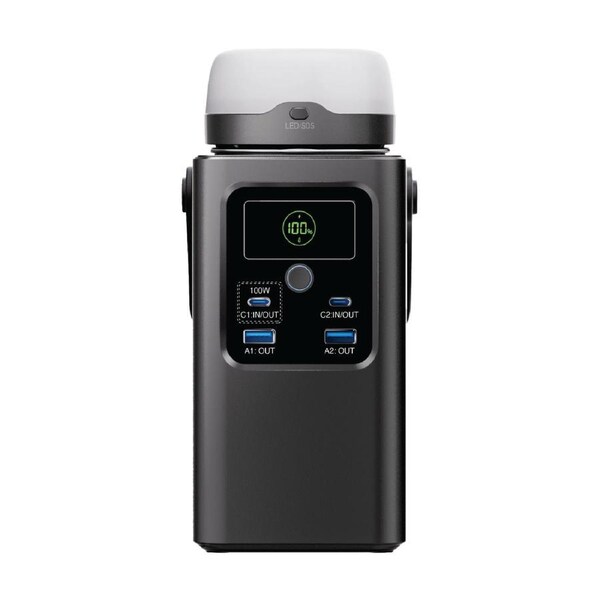 ChargeCore 62000mAh LiFePO4 Powerbank with Light for Camping and Travel