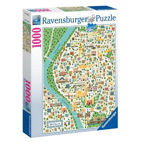 Ravensburger Map of Seville Spain 1000 Piece Jigsaw Puzzle