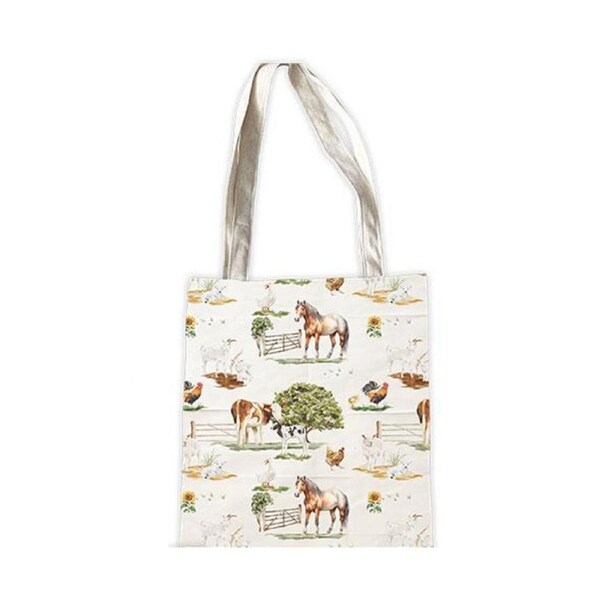 French Country Fabric Farmyard Tote Shopping Bag