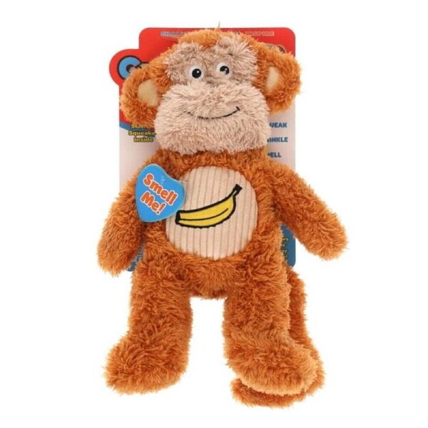 GURU Soft Scents Monkey - Medium (16x19x28cm) Durable, Fun & Enriching Play Toy for Dogs