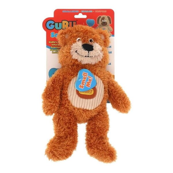GURU Soft Scents Bear - Medium (6x18x27cm) Durable, Fun & Enriching Play Toy for Dogs