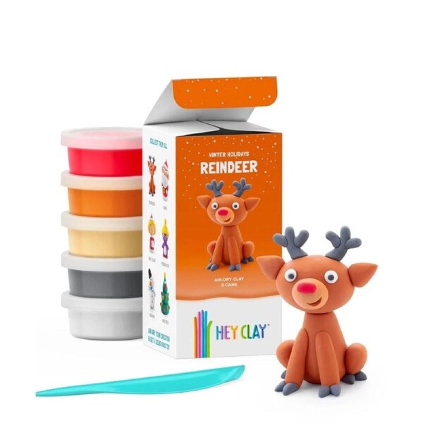 Hey Clay Winter Holidays Single Character Reindeer Set