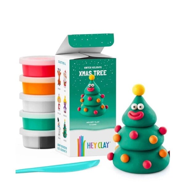 Hey Clay Winter Holidays Single Character Xmas Tree Set