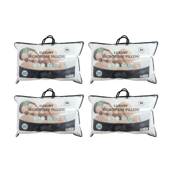 4PK Grosvenor House 375TC Luxury Microfibre Pillow Soft Long-Lasting 800g
