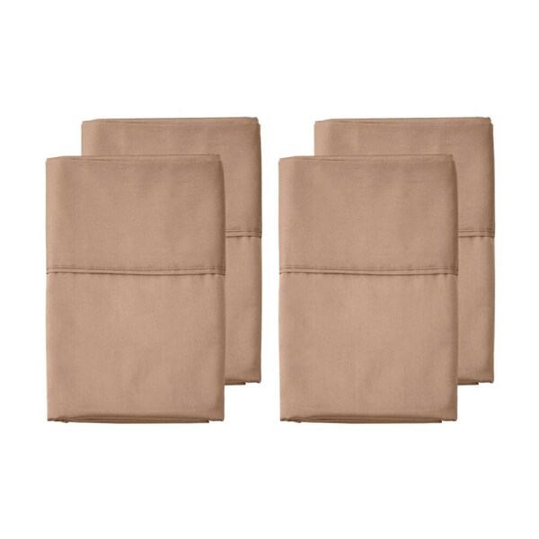 2x 2pc Grosvenor House 500TC Egyptian Cotton Standard Pillowcases Clay