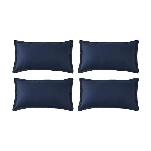 4PK Grosvenor House 500TC Egyptian Cotton King Tailored Pillowcase Navy Blue