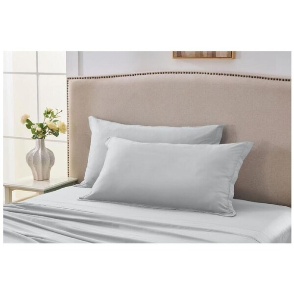 4PK Grosvenor House 500TC Egyptian Cotton King Tailored Pillowcase Silver