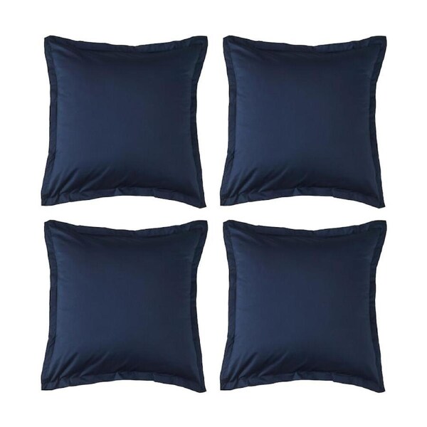 4PK Grosvenor House 500TC Egyptian Cotton Tailored European Pillowcase Navy Blue
