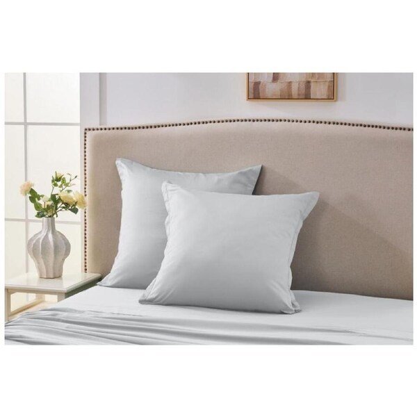 2PK Grosvenor House 500TC Egyptian Cotton Tailored European Pillowcase Silver