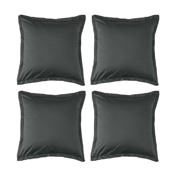 4PK Grosvenor House 500TC Egyptian Cotton Tailored European Pillowcase Charcoal