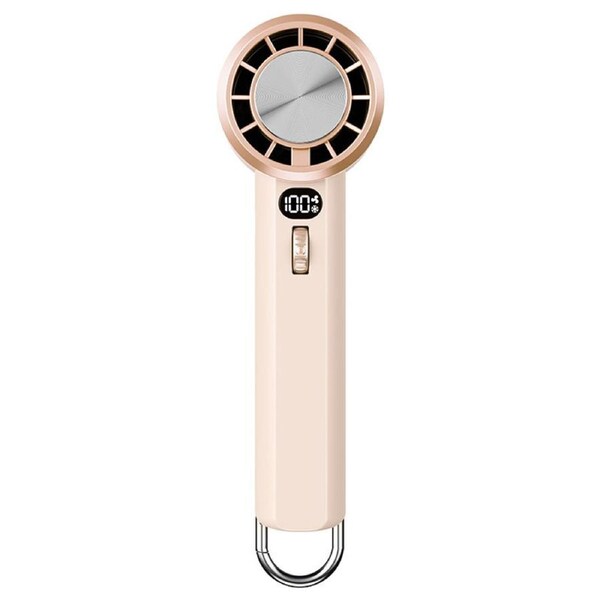 Catzon Portable Handheld Fan with Ice Porcelain Cooling Pad 1-100 Adjustable Speed-Beige
